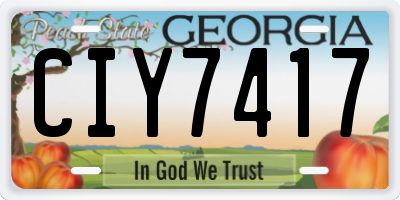 GA license plate CIY7417