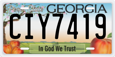 GA license plate CIY7419