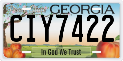 GA license plate CIY7422
