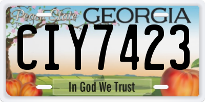 GA license plate CIY7423