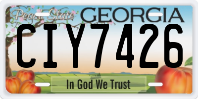 GA license plate CIY7426