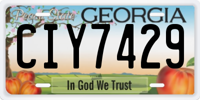 GA license plate CIY7429