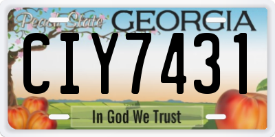 GA license plate CIY7431