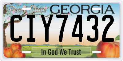 GA license plate CIY7432