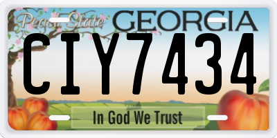 GA license plate CIY7434
