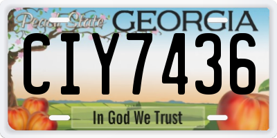 GA license plate CIY7436