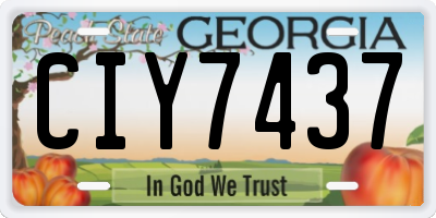 GA license plate CIY7437