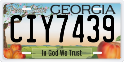GA license plate CIY7439