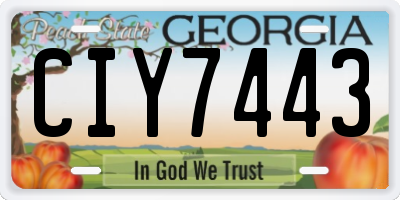GA license plate CIY7443
