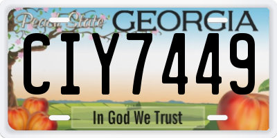 GA license plate CIY7449