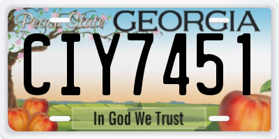 GA license plate CIY7451