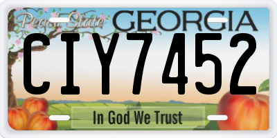 GA license plate CIY7452