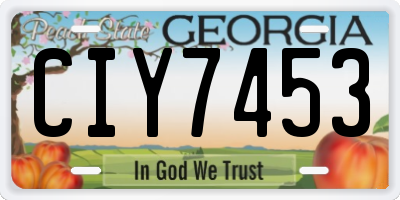 GA license plate CIY7453