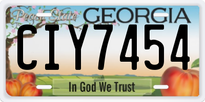 GA license plate CIY7454