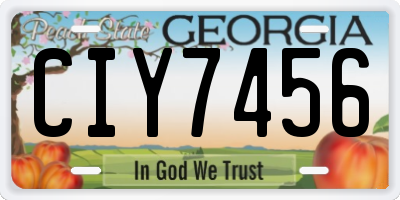 GA license plate CIY7456