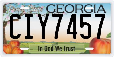 GA license plate CIY7457