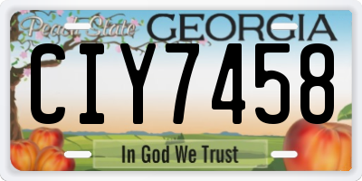 GA license plate CIY7458