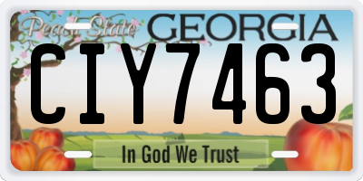 GA license plate CIY7463