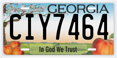 GA license plate CIY7464
