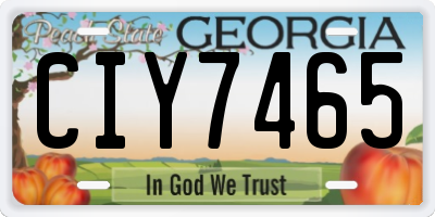 GA license plate CIY7465