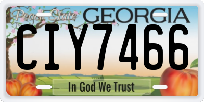GA license plate CIY7466