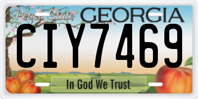 GA license plate CIY7469