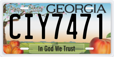 GA license plate CIY7471