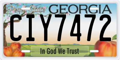 GA license plate CIY7472