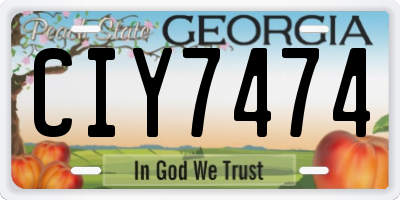 GA license plate CIY7474