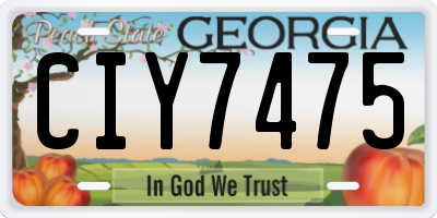 GA license plate CIY7475