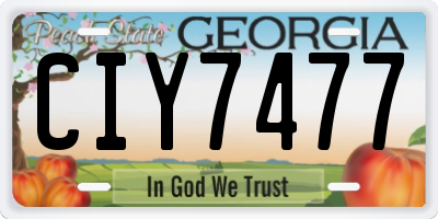 GA license plate CIY7477