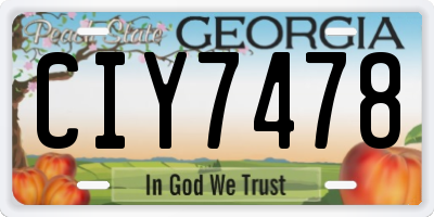 GA license plate CIY7478