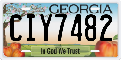GA license plate CIY7482