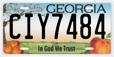 GA license plate CIY7484