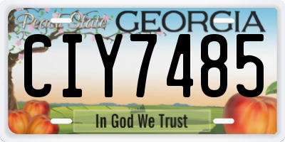 GA license plate CIY7485