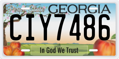 GA license plate CIY7486