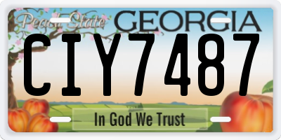 GA license plate CIY7487