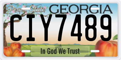 GA license plate CIY7489