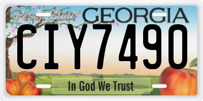 GA license plate CIY7490
