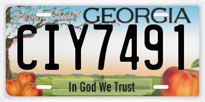GA license plate CIY7491