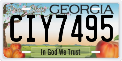 GA license plate CIY7495