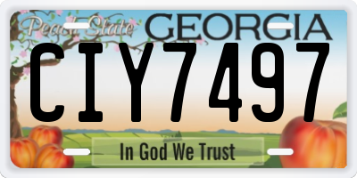 GA license plate CIY7497