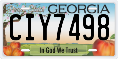 GA license plate CIY7498