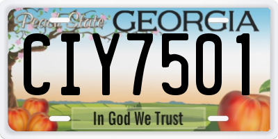 GA license plate CIY7501