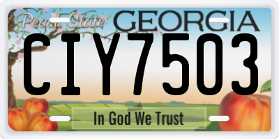 GA license plate CIY7503