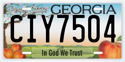 GA license plate CIY7504
