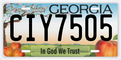 GA license plate CIY7505