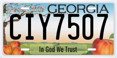 GA license plate CIY7507