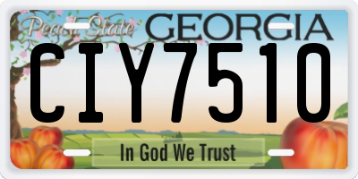 GA license plate CIY7510