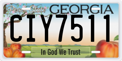 GA license plate CIY7511